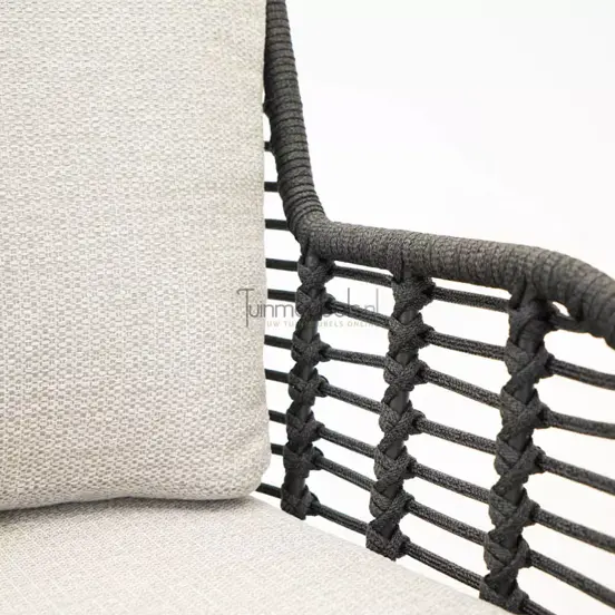 Fabrice dining chair Anthracite detail rope, 4 Seasons Outdoor, tuinmeubels