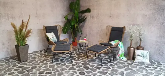 Lounge set Milan Relax Sand 2 stoelen en 1 tafel van SenS-Line - afbeelding 5
