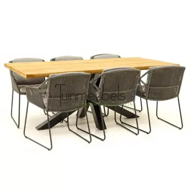 Tuinset Accor mid grey met Spectral 200cm tafel van 4 Seasons Outdoor - afbeelding 2