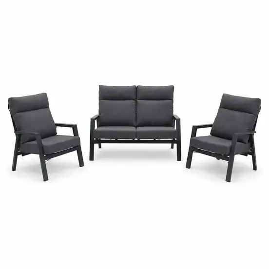 3-delige loungeset Ohio antraciet klein, Lesli Living, Tuinmeubels.nl
