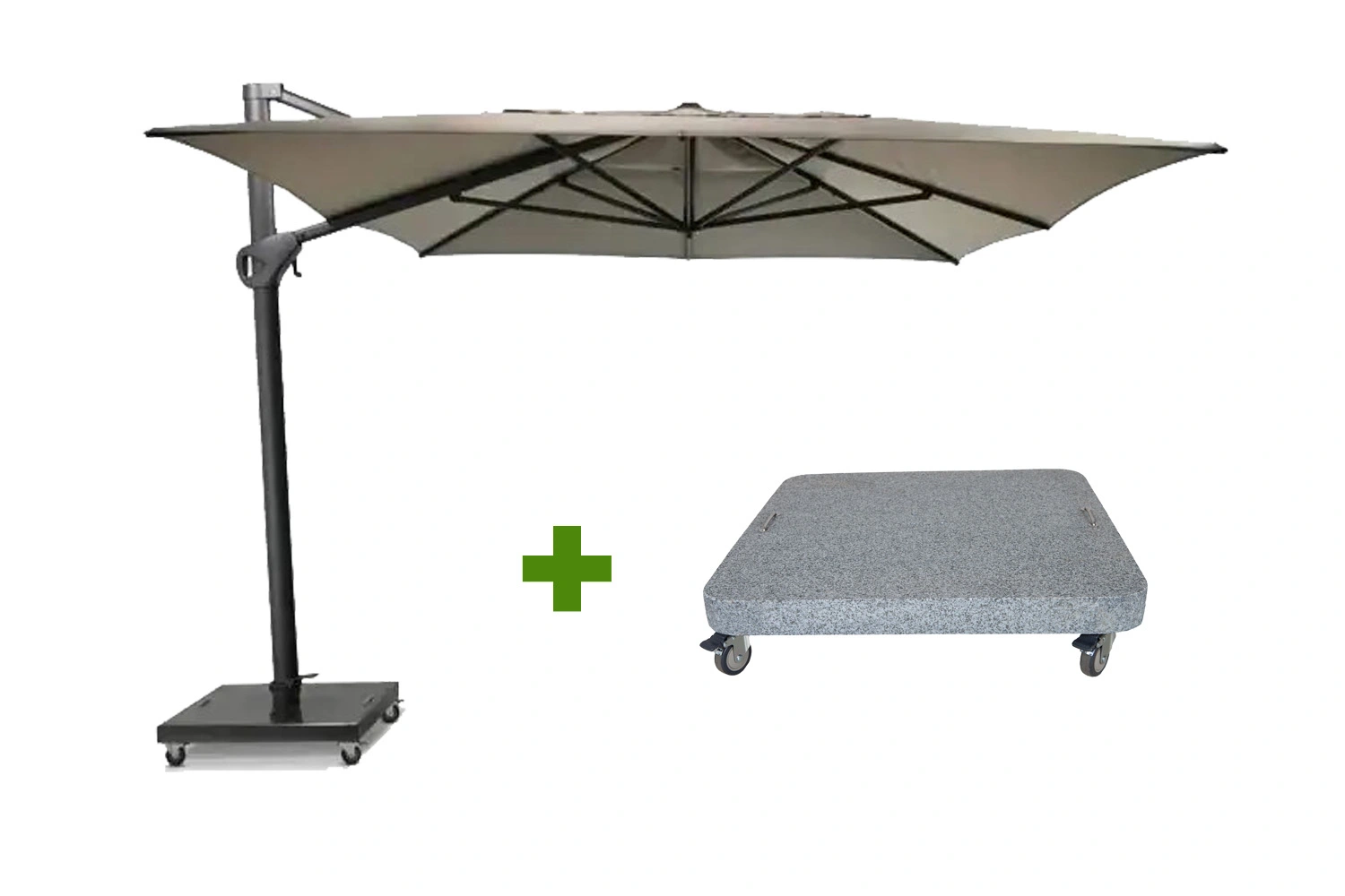 4 Seasons Outdoor Hacienda Anthracite Frame Taupe met Parasolvoet