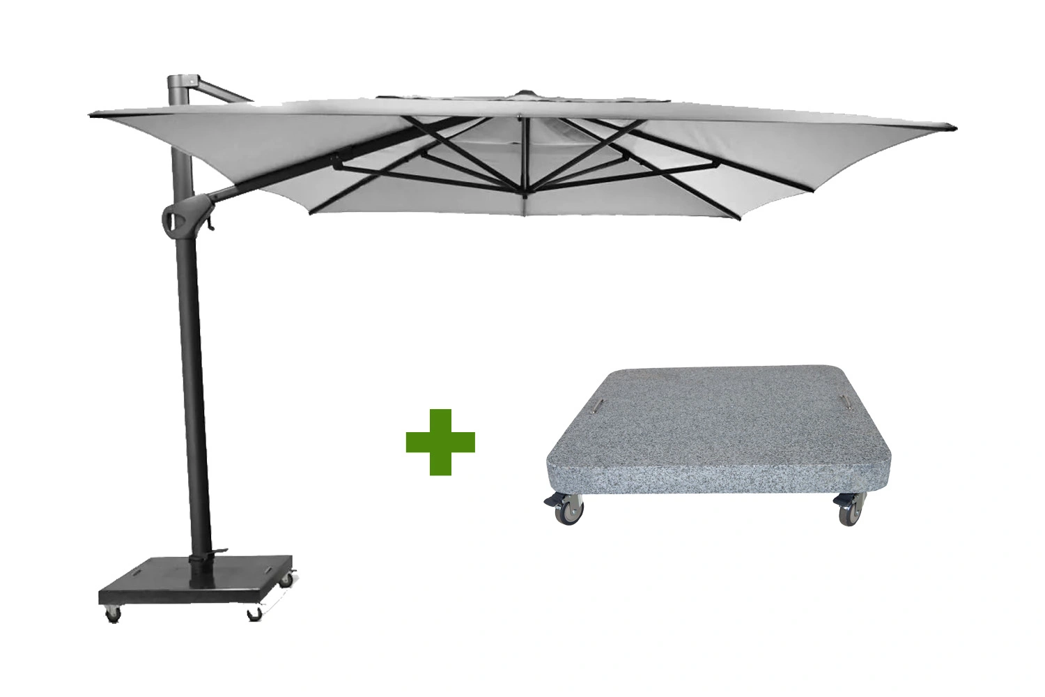 4 Seasons Outdoor Hacienda Antraciet/Lichtgrijs met Parasolvoet