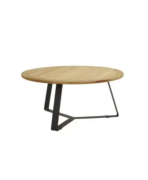 Accor tuinset antraciet met teak ronde Basso tafel met alu poten | 4 Seasons Outdoor - afbeelding 3