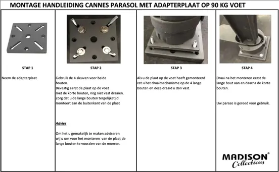 Adaptor plaat Black, Madison, Tuinmeubels.nl