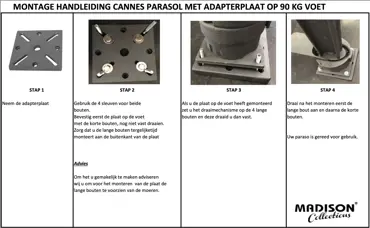 Adaptor plaat Black, Madison, Tuinmeubels.nl