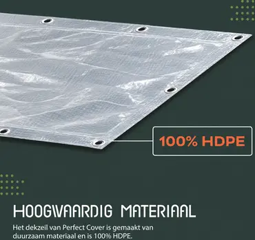 AFDEKZEIL TRANSPARANT 4 x 6 MTR 150 GR/M² hoogwaardig materiaal, verbo, tuinmeubels.nl