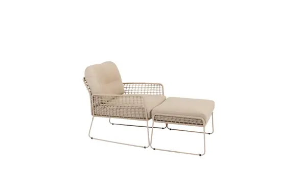 Albano loungestoel met voetenbank, 4 Seasons Outdoor, tuinmeubels