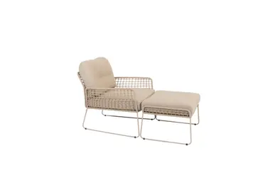 Albano loungestoel met voetenbank, 4 Seasons Outdoor, tuinmeubels