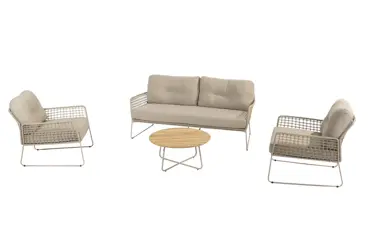 Albano sofa set met Verdi salontafel latte, 4 Seaons Outdoor, Tuinmeubels