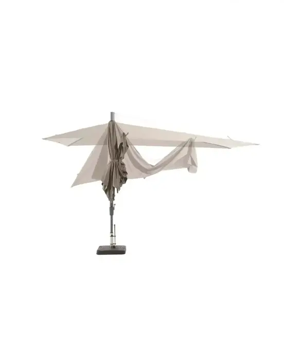 Asymetrique 360x220 grijs met verrijdbare 60kg voet parasol inklappen, Madison, tuinmeubels