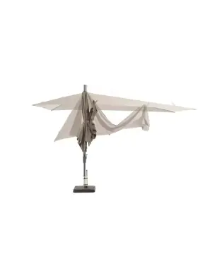 Asymetrique 360x220 grijs met verrijdbare 60kg voet parasol inklappen, Madison, tuinmeubels