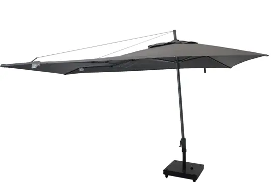 Asymetrique 360x220 grijs met verrijdbare 60kg voet parasol, Madison, tuinmeubels