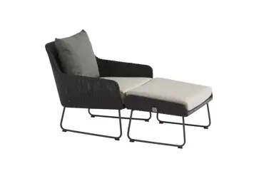 Avila voetenbank met kussen - Polyloom antraciet | 4 Seasons Outdoor - afbeelding 2