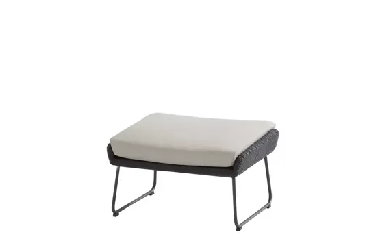 Avila voetenbank met kussen - Polyloom antraciet, 4 Seasons Outdoor, Tuinmeubels