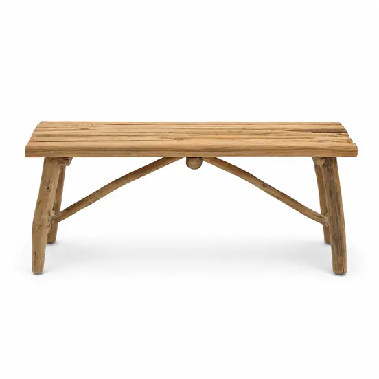 Bank teak 98x38h40cm naturel, Van der Leeden, tuincentrumoutlet.com