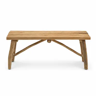 Bank teak 98x38h40cm naturel, Van der Leeden, tuincentrumoutlet.com