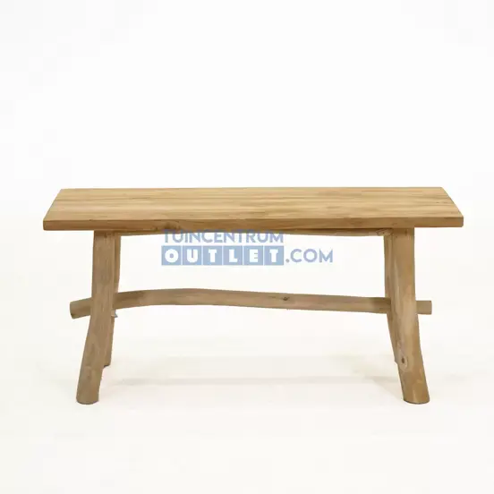 Bank teak 98x38h40cm naturel, Van der Leeden, tuincentrumoutlet.com