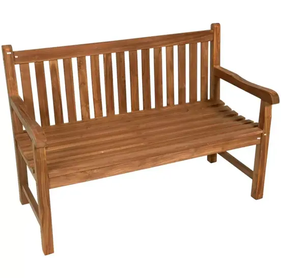 Bank Teak Rechte Rug 130 cm, Lesli Living, Tuinmeubels