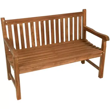 Bank Teak Rechte Rug 130 cm, Lesli Living, Tuinmeubels