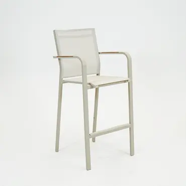 Barset Eos met 4x barstoel Quenza crème achterkant, Vita tuinmeubelen, Tuinmeubels.nl