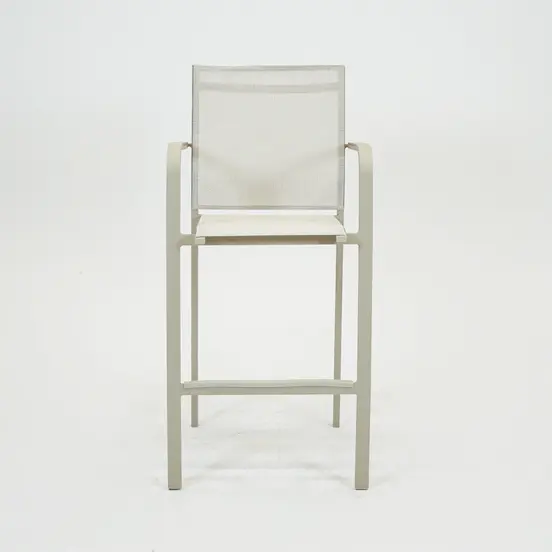 Barstoel Quenza stapelbaar creme heat zijkant, Vita, Tuinmeubels.nl