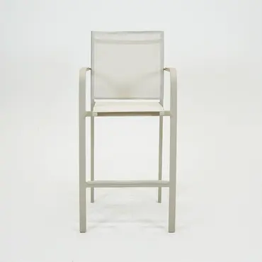 Barstoel Quenza stapelbaar creme heat zijkant, Vita, Tuinmeubels.nl