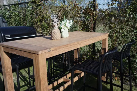 Bartafel Colombo teak 180x80H105 cm sfeer, Vita, tuinmeubels.nl