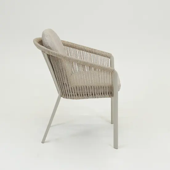 Belladonne fauteuil creme zijkant, Vita tuinmeubels, Tuinmeubels.nl