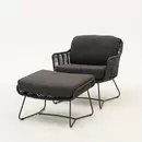 Belmond footstool anthracite met stoel, 4 Seasons Outdoor, tuinmeubels
