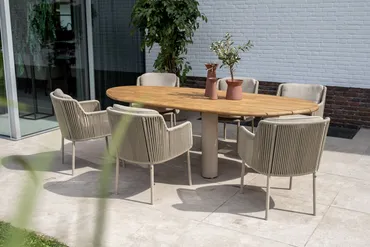 Bernini dining stoel latte incl. 2 kussens sfeerbeelden, 4 Seasons Outdoor, tuinmeubels.nl
