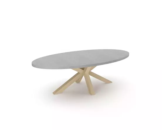 Brumby ovale tafel 240 x 115cm met houten onderstel, Eurofar, www.tuinmeubels.nl