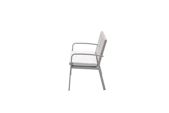 Bruno parkbank L150 cm taupe zand zijkant, Garden Impressions, tuinmeubels.nl