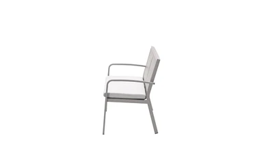 Bruno parkbank L150 cm taupe zand zijkant, Garden Impressions, tuinmeubels.nl
