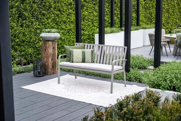 Bruno parkbank L150 cm taupe zand sfeerbeeld, Garden Impressions, tuinmeubels.nl