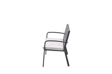Bruno parkbank L150 cm zwart zand zijkant, Garden Impressions, tuinmeubels.nl