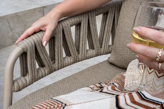 Calma loungeset 4-delig latte detail bank, 4 Seasons Outdoor, tuinmeubels.nl