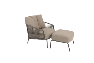 Capalbio loungestoel incl. voetenbank, 4 Seasons Outdoor, tuinmeubels.nl