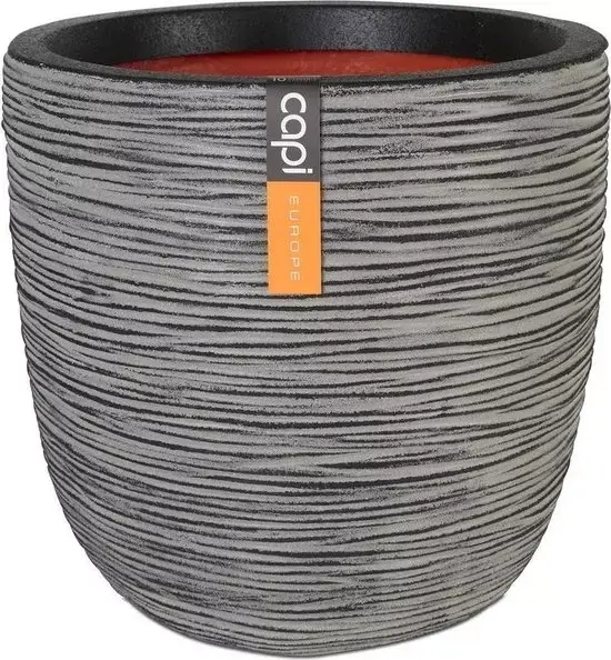 Capi pot bol rib - Ø35 cm antraciet www.tuinmeubels.nl