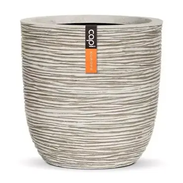 Capi pot bol rib ii - Ø35 cm ivoor www.tuinmeubels.nl