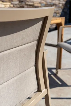 Cortina stacking chair latte detail rug, 4 Seasons Outdoor, tuinmeubels.nl
