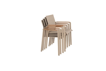 Cortina stacking chair latte stapelbaar, 4 Seasons Outdoor, tuinmeubels.nl