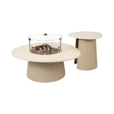 Cosidune sandy beige side table met cosibrander, Cosi fires, tuinmeubels.nl