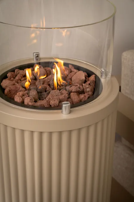 Cosipillar Curved beige details, Cosi fires, tuincentrumoutlet.com