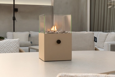 Cosiscoop Square sandy beige sfeer, Cosi fires, tuinmeubels.nl
