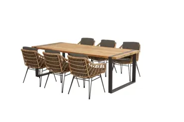 Cottage tuinset met teak Alto tafel met alu poten | 4 Seasons Outdoor - afbeelding 2