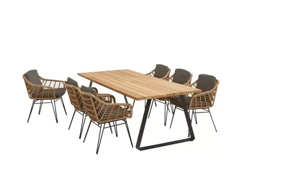 Cottage tuinset met teak Basso tafel met alu poten | 4 Seasons Outdoor - afbeelding 2