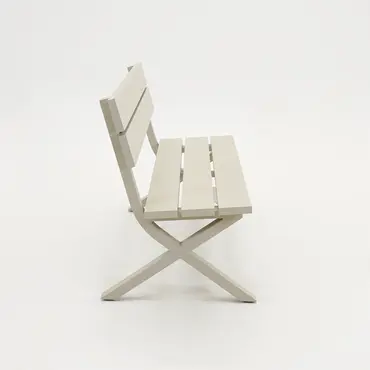 Crossway tuinbank creme zijkant, Vita, Tuinmeubels.nl