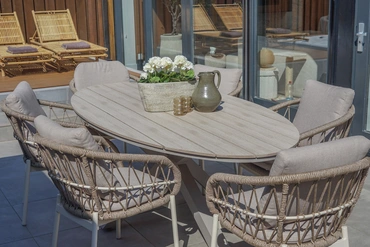 Dining Tuinstoel Dakota Bruin Aluminium Touw Stoel Buiten Vita Lux Outdoor Living - afbeelding 8