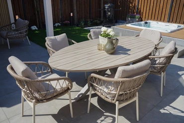 Dining Tuinstoel Dakota Bruin Aluminium Touw Stoel Buiten Vita Lux Outdoor Living - afbeelding 9