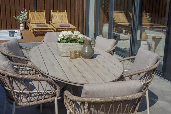 Dining Tuinstoel Dakota Bruin Aluminium Touw Stoel Buiten Vita Lux Outdoor Living - afbeelding 10